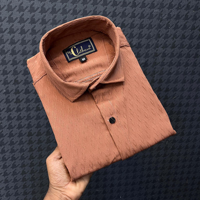 Abizzstore Retails Surat Men Self Design Casual Brown Shirt