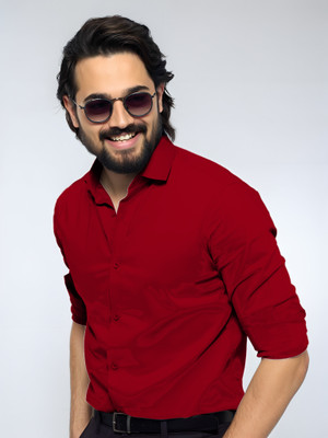 JEMI ENTERPRISE Men Solid Formal Red Shirt