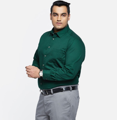 METRONAUT PLUS Men Solid Formal Dark Green Shirt
