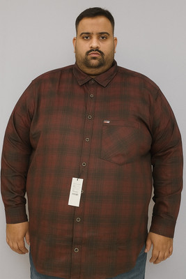 Kumar adamas Men Checkered Casual Brown Shirt