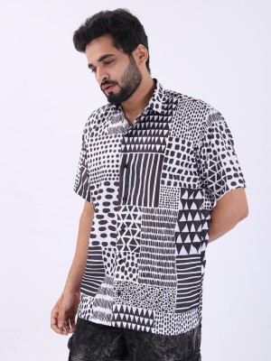 METRONAUT Men Printed Casual Black, White Shirt