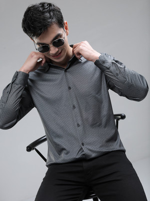 HIGHLANDER Men Printed Casual Grey Shirt