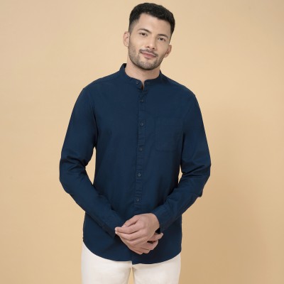 Byford by Pantaloons Men Solid Casual Dark Blue Shirt