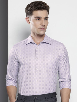 The Indian Garage Co. Men Checkered Formal Purple Shirt