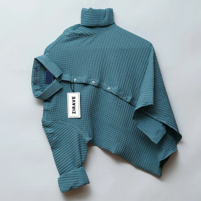 ZIRAVE Men Checkered Formal Blue Shirt