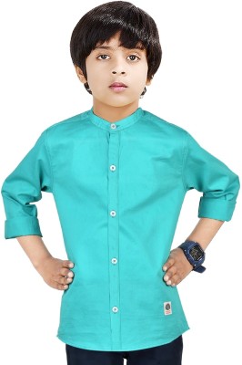 MADE IN THE SHADE Boys Solid Casual Light Blue Shirt