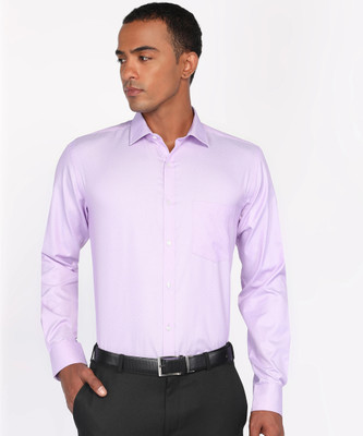 PARK AVENUE Men Self Design Formal Purple Shirt