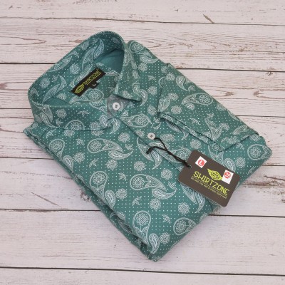 SHIRTZONE Men Floral Print Casual Dark Green Shirt