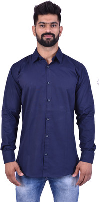 Lee Cross Men Solid Casual Dark Blue Shirt