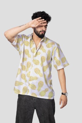 brown brothers Men Printed Casual Gold Shirt