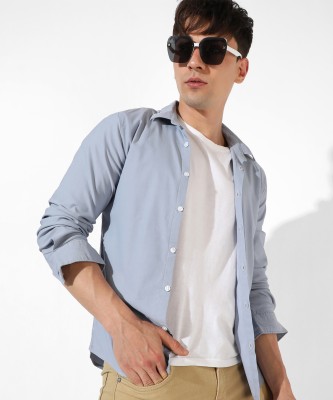 CAMPUS SUTRA Men Solid Casual Grey Shirt