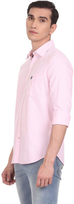 U.S. POLO ASSN. Men Solid Casual Pink Shirt