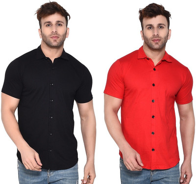 BEYOU FASHION Men Solid Formal Multicolor Shirt(Pack of 2)