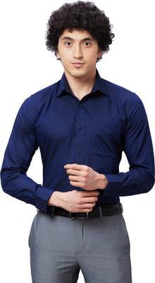 Raymond Men Self Design Formal Dark Blue Shirt