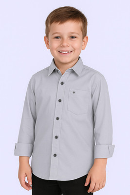 jabak creation Boys Solid Festive Black Shirt