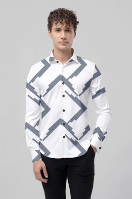 HEMAS LIFESTYLE Men Printed Casual White Shirt