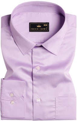 french crown Men Solid Formal Purple Shirt