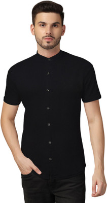 tfurnish Men Solid Casual Black Shirt