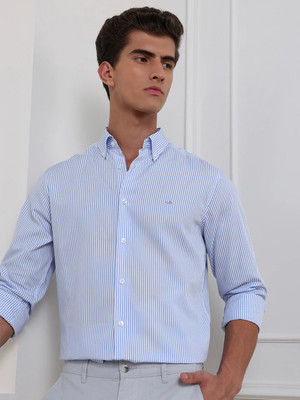 JNV ENTERPRISE Men Solid Casual Light Blue, White Shirt