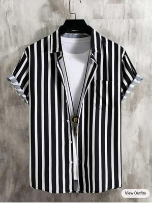 SEVENTEENSTITCH Men Printed Casual Black Shirt