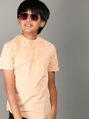 V-MART Boys Solid Casual Pink Shirt