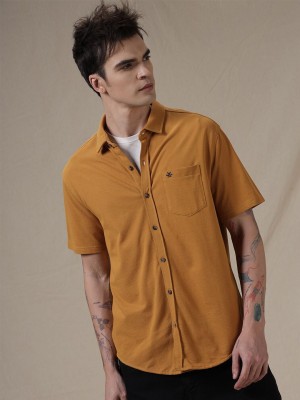 WROGN Men Solid Casual Yellow Shirt