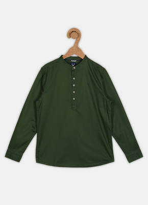 Allen Solly Boys Solid Casual Blue Shirt