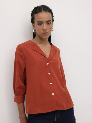 Roadster Women Solid Casual Red Shirt