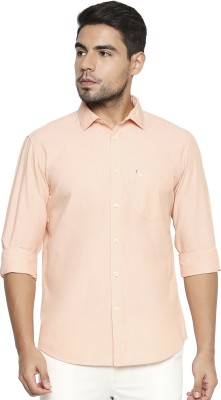 BASICS Men Self Design Casual Orange Shirt