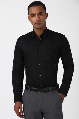 PETER ENGLAND Men Printed Formal Black Shirt
