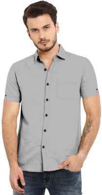 Ethnic Trendz Men Solid Casual Grey Shirt