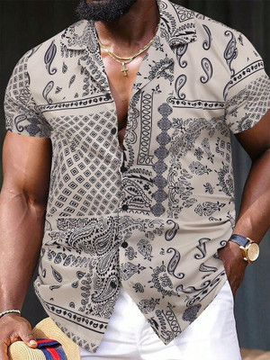 SHFASHION Men Printed Casual Multicolor Shirt