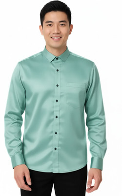 WhiteWolf Men Solid Casual Green Shirt