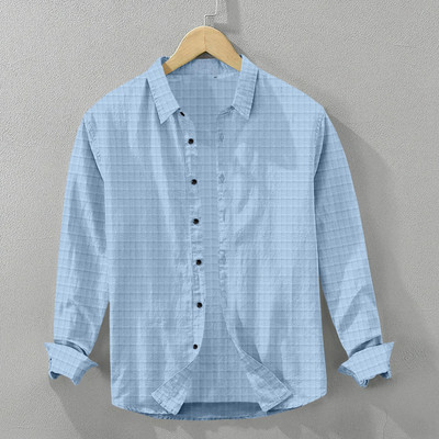 Sanju Fashions Men Solid Casual Light Blue Shirt