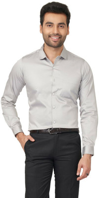KESHAV SRUSHTI Men Solid Formal Grey Shirt