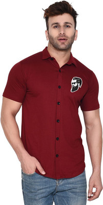 Blisstone Men Printed Casual Maroon Shirt