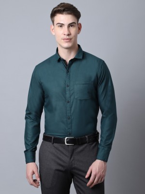 Majestic Man Men Solid Formal Light Green Shirt