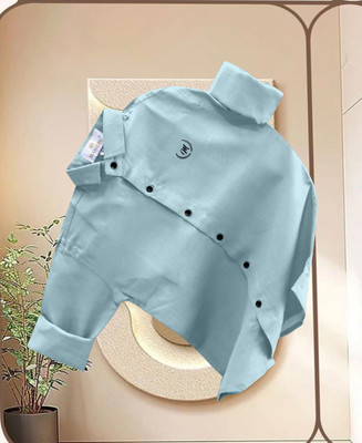 Lolark Boys Solid Festive Light Blue Shirt