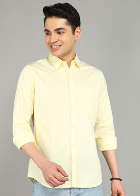 WROGN Men Solid Casual Yellow Shirt