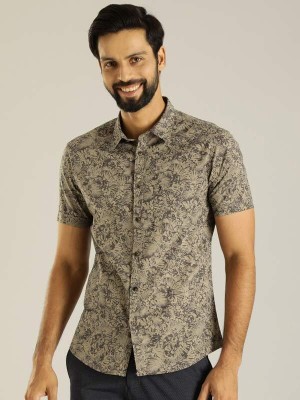 INDIAN TERRAIN Men Printed Casual Green Shirt