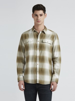 Pepe Jeans Men Checkered Casual Green Shirt