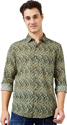 Spykar Men Printed Casual Green Shirt