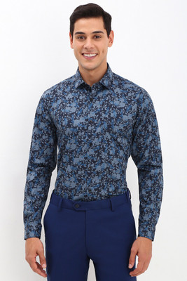 Allen Solly Men Printed Formal Blue Shirt
