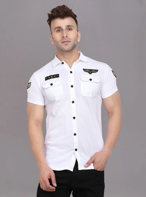 BEYOU FASHION Men Solid Casual White Shirt