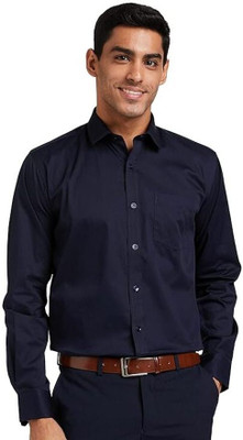 ISUEL Febb Men Solid Casual Dark Blue Shirt