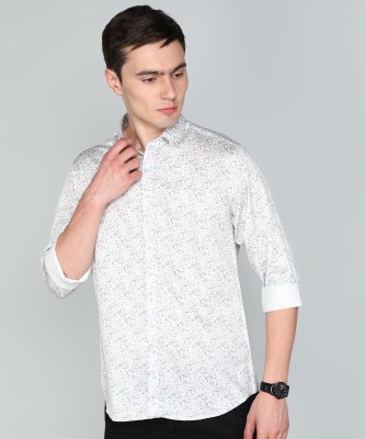 V DOT BY VAN HEUSEN Men Printed Casual White Shirt