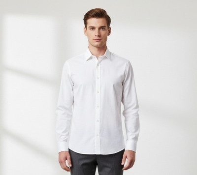 Riddhi Enterprise Men Solid Casual White Shirt