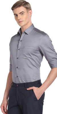ARROW Men Solid Formal Grey Shirt