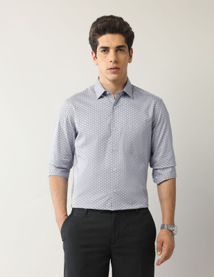 ARROW Men Geometric Print Formal Purple Shirt