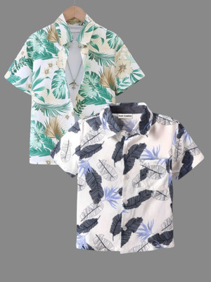 KILLER Boys Printed Casual Dark Blue Shirt(Pack of 2)